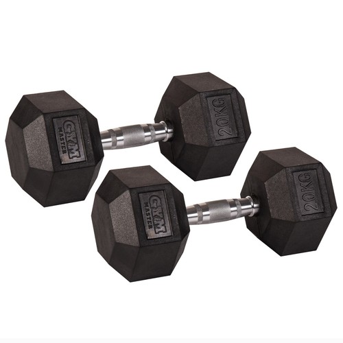 Hex Dumbbells Cast Iron Hexagonal Rubber Encased Home Gym Hand Weight 1-30KG - Picture 129 of 196