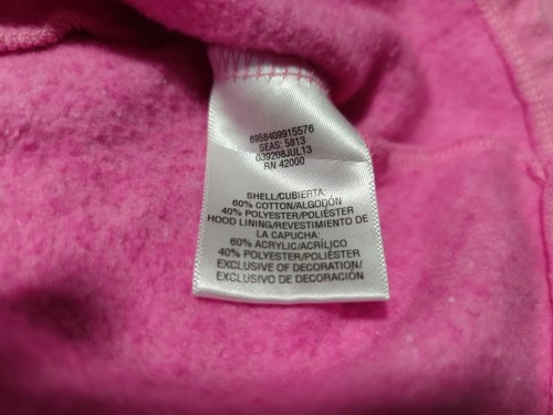 Piper Pink Hoodie top Dark Pink Heart Faux Fur Hood Lining Girl's Large 10/12 - Picture 4 of 10