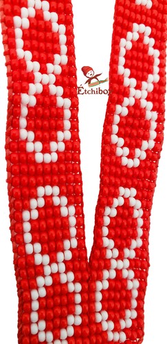 Étchiboy Lanyard Dragonne Beaded Red Métis Perlée Rouge - Picture 3 of 3