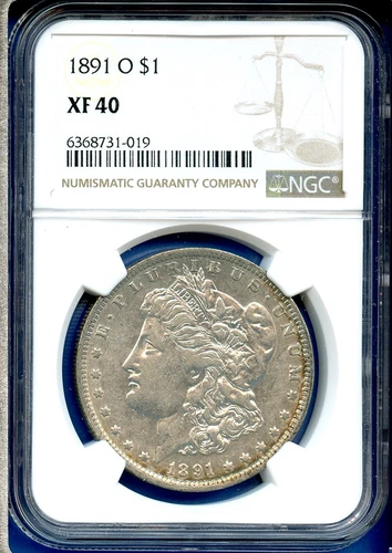 1891 O NGC XF40 Morgan Silver Dollar $1 US Mint Coin Rare Date 1891-O XF-40