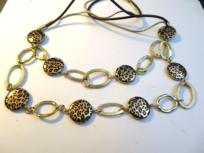 CHICOS ADDITIONS ANIMAL PRINT NECKLACE 28''
