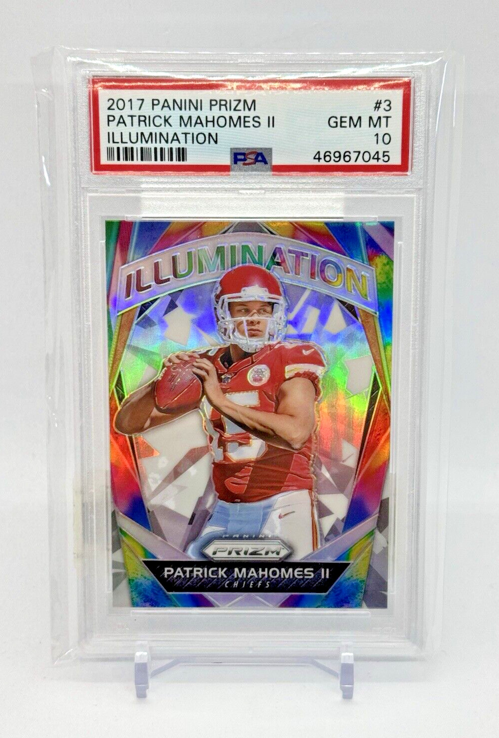 2017 Panini Prizm Patrick Mahomes II Illumination #3 Rookie (RC) PSA 10 Chiefs