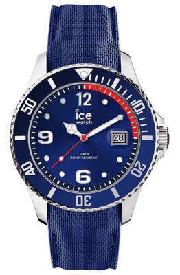 Ice-Watch 015770 steel Blue Medium Herrenuhr Uhr Edelstahl Silikon blau neu  K78