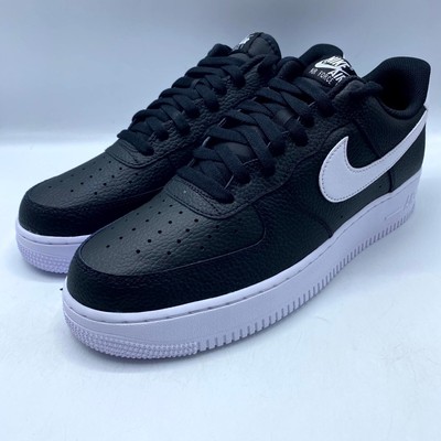 Nike Air Force 1 '07 Sneaker CT2302-002 Mens Size 12 New Black White Pebbled 