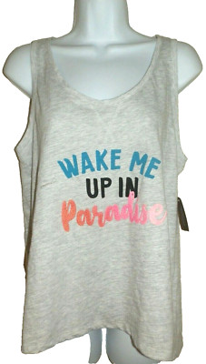 New Womens Medium 8-10 Wake Me Up in Paradise Sleep Tank Top Secret Treasures