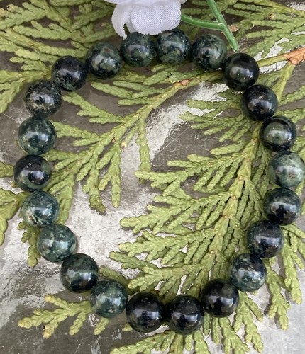 19.7g NATURAL EYE GREEN KAMBABA JASPER CRYSTAL BEAD HEALING BRACELET S. Africa - Picture 5 of 5