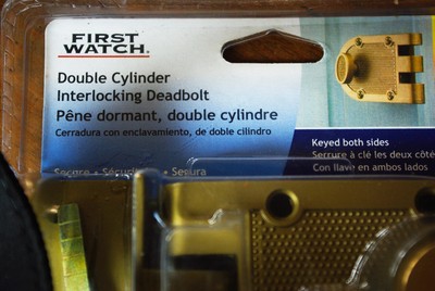 First Watch Security Polished Brass Double Cylinder Interlocking Door Deadbolt