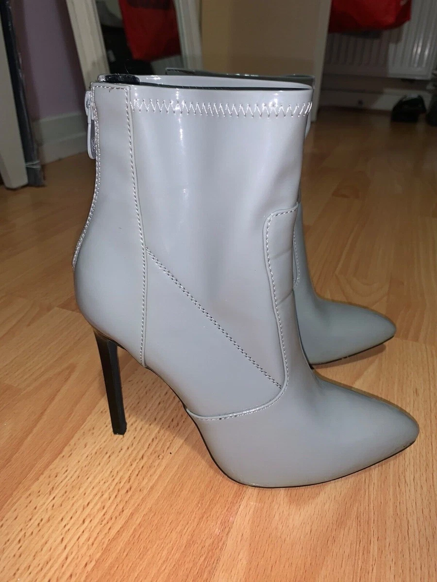 Grey high heel ankle boots sale