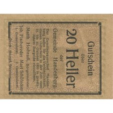 [#286111] Banknote, Austria, Handenberg, 20 Heller, village, 1920, UNC Mehl:FS 3