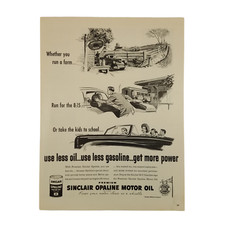 1948 Vintage Sinclair Opaline Motor Oil Print Ad Use Less Oil Less Gas Get Power