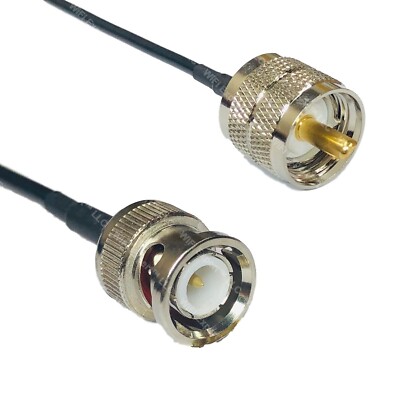 USA-CA RG174 PL259 UHF Male to BNC MALE Coaxial RF Pigtail Cable