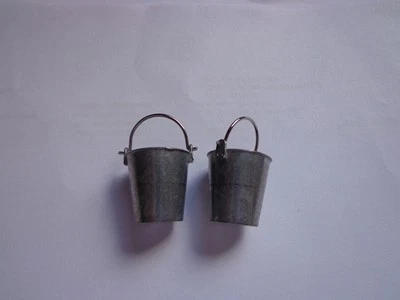 ASIATAM 2 Stück Metall Eimer 1:16