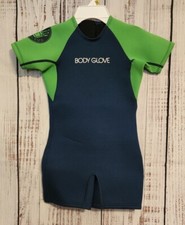 Body Guanto Tuta Primaverile Muta Verde Blu Bambino L con Pinne 4 1/2 - 8 1/2"