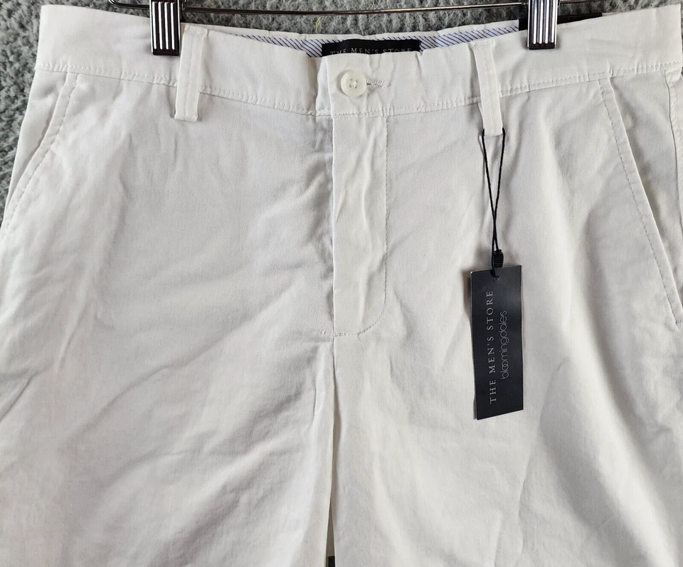 The Men's Store at Bloomingdale's Twill Regular Fit Shorts Men's 30 White Pocket - Image 3 of 4