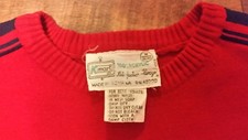 VTG Kmart Long sleeve pull over shirt romania made size 38/40 red / blue stripe