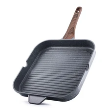 Nonstick Grill Pan for Stove Tops, Versatile Griddle with Pour Spouts, Square...