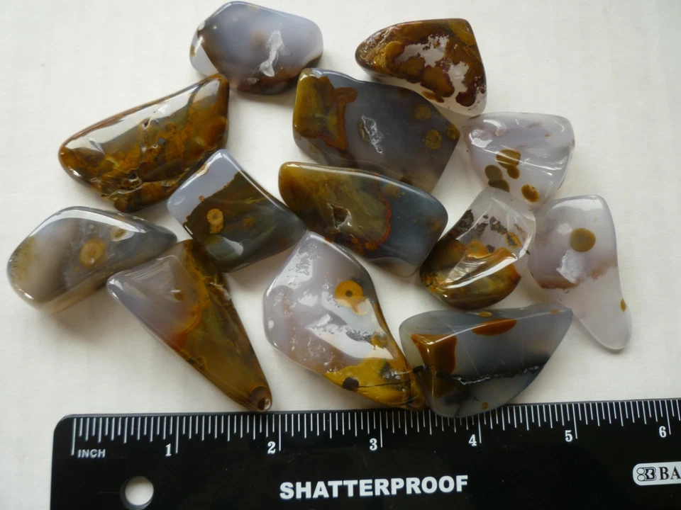 Ágata a lunares de hielo azul 8 oz pulida para envolver, coleccionistas, decoración, exhibición Foto 2 de 2