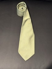 Brooks Brothers Men's Green Silk Geometric Tie 59 X 3.25 Made in USA