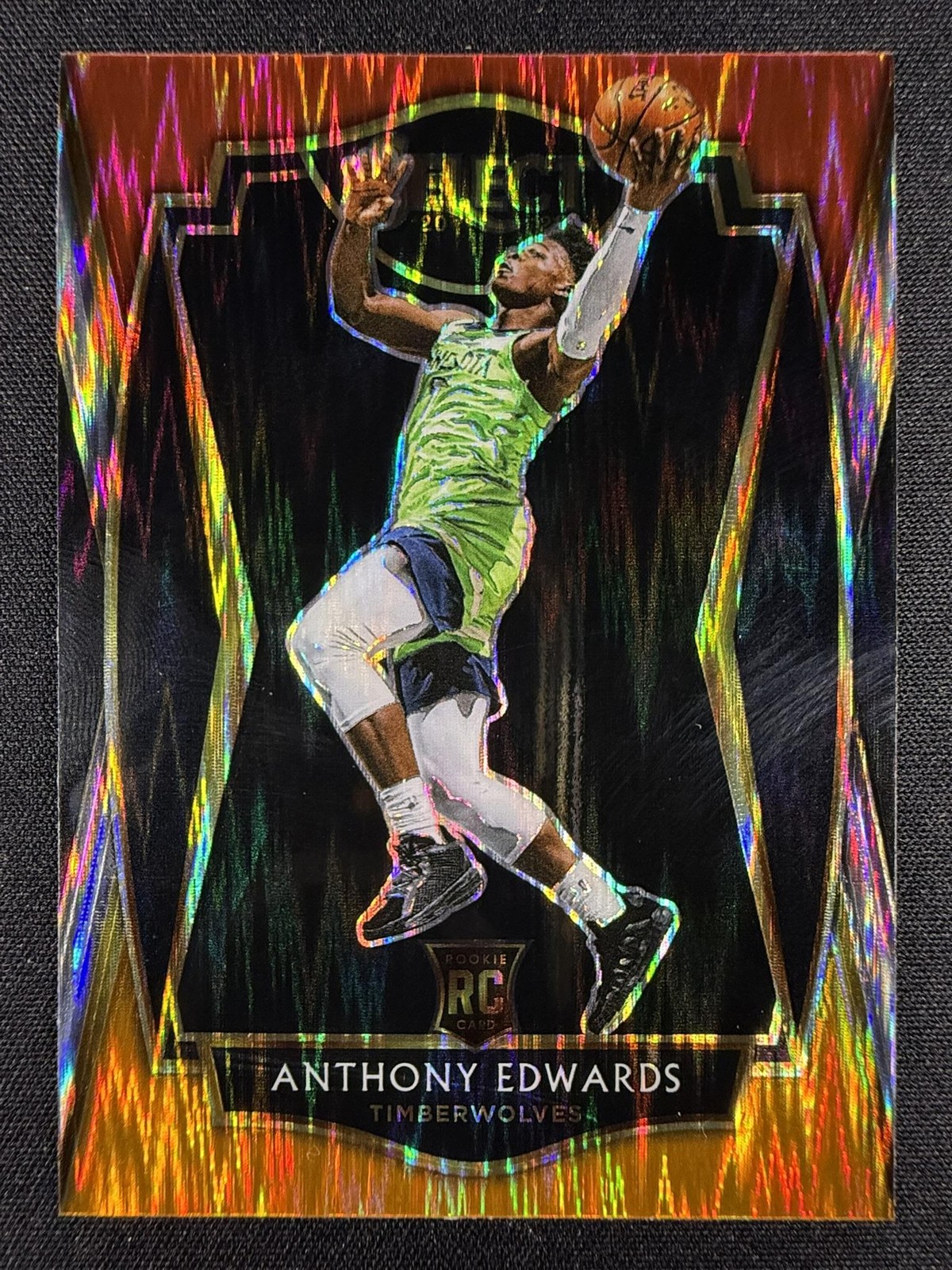 2020-21 Panini Select #169 Anthony Edwards Red White Orange Flash Rookie