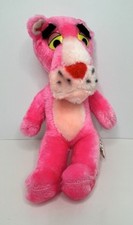 Vintage 1980 Pink Panther Stuffed Plush Toy 10" Mighty Star 80s HTF