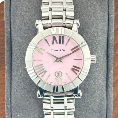 Tiffany Atlas Watch Pink Heart Dial Stainless Steel 30mm  display picture 1