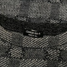 Giorgio Armani Vintage 80s Archive Women's Wool Grey Checked Vest Jumper 40-S 