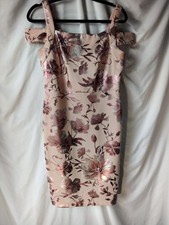 New York & Company Blush Pink Floral Midi Bodycon Dress Size M