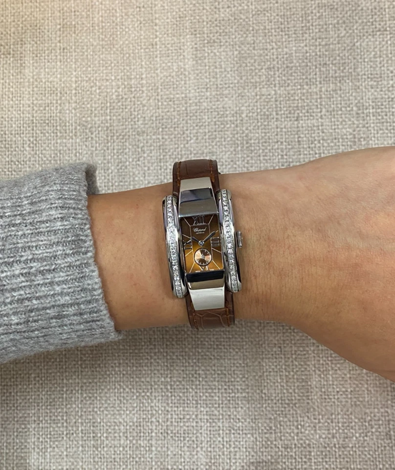 Reloj de cuarzo para dama Chopard La Strada acero esfera marrón bisel de diamantes 41/8412 Foto 4 de 4