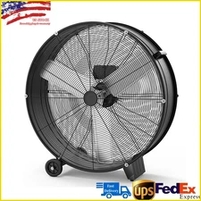 Industrial 30inch Drum Fan 6000CFM 3-Speed 330W Heavy Duty Floor Air Circulator