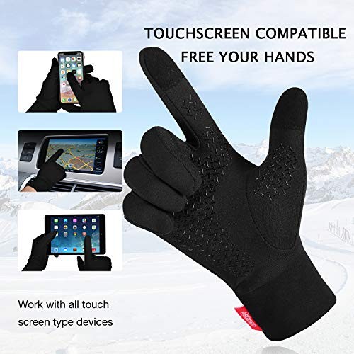  Lightweight Running Gloves Warm Gloves Mittens Liners Women Men Small Black