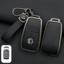 Leather Key Fob Cover Case Shell For Mercedes-benz C E S Cls E250 Glc S400