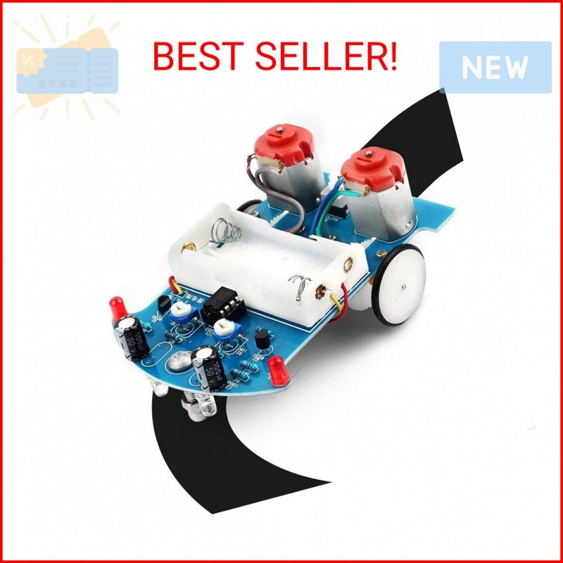 MiOYOOW Line Following Robot Car Kit, Beginners Smart Car Soldering Practice Kit