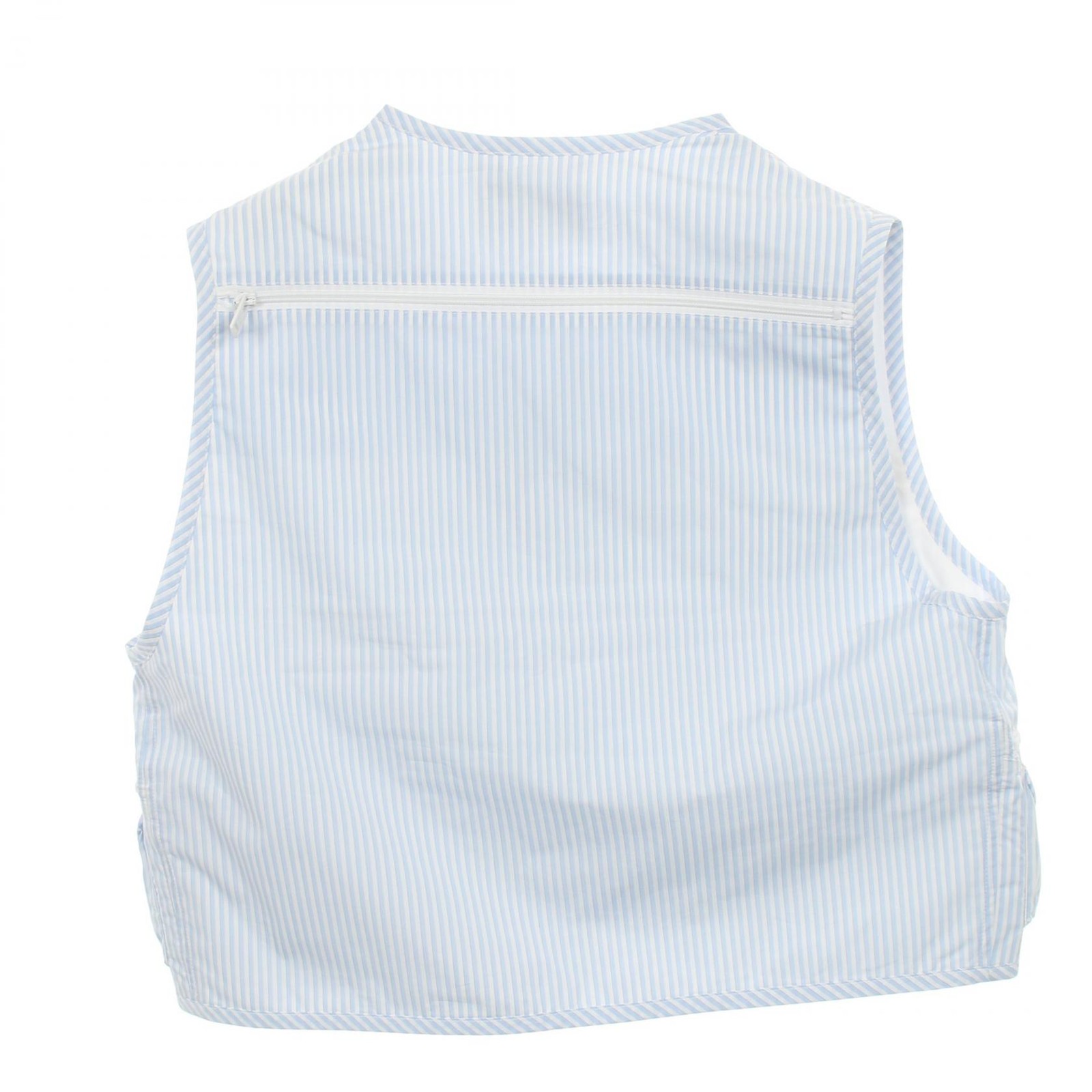 PRADA Stripe Vest SGC499 cotton White Blue Used mens #M thumbnail 2