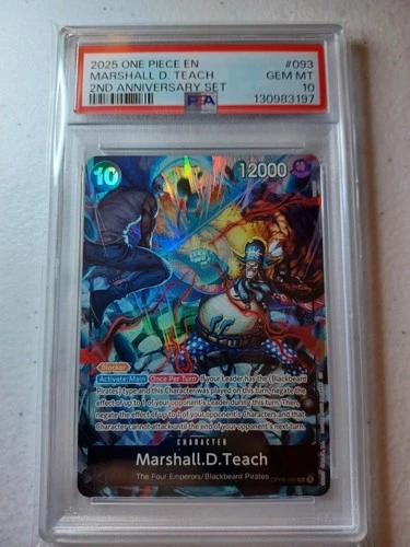 PSA 10 Gem Mint One Piece 2nd Anniversary OP09-093 Marshall D. Teach Art English