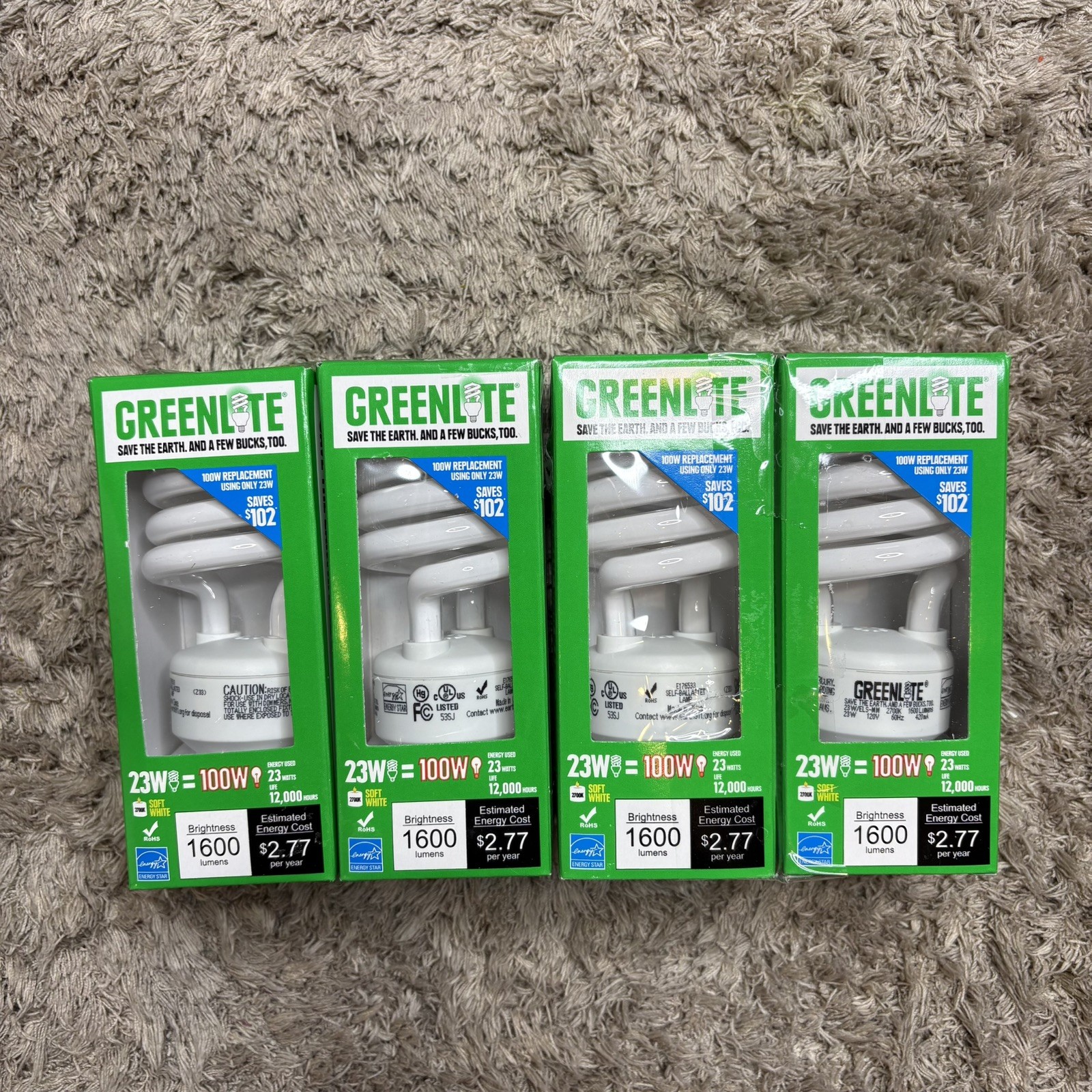 - 1600 Lumens 12,000 Hours - 4 Pcs