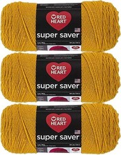 Super Saver Gold Yarn 3 Pack 7oz Skeins 4 Medium Worsted Acrylic Craft