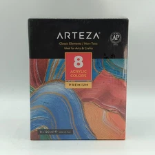 Arteza Classic Elements 8 Premium Acrylic Colors Paint 4.06 Fl Oz - BRAND NEW