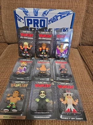 Micro BRAWLERS Pro Wrestling Crate Lot 9 MIP+ Box