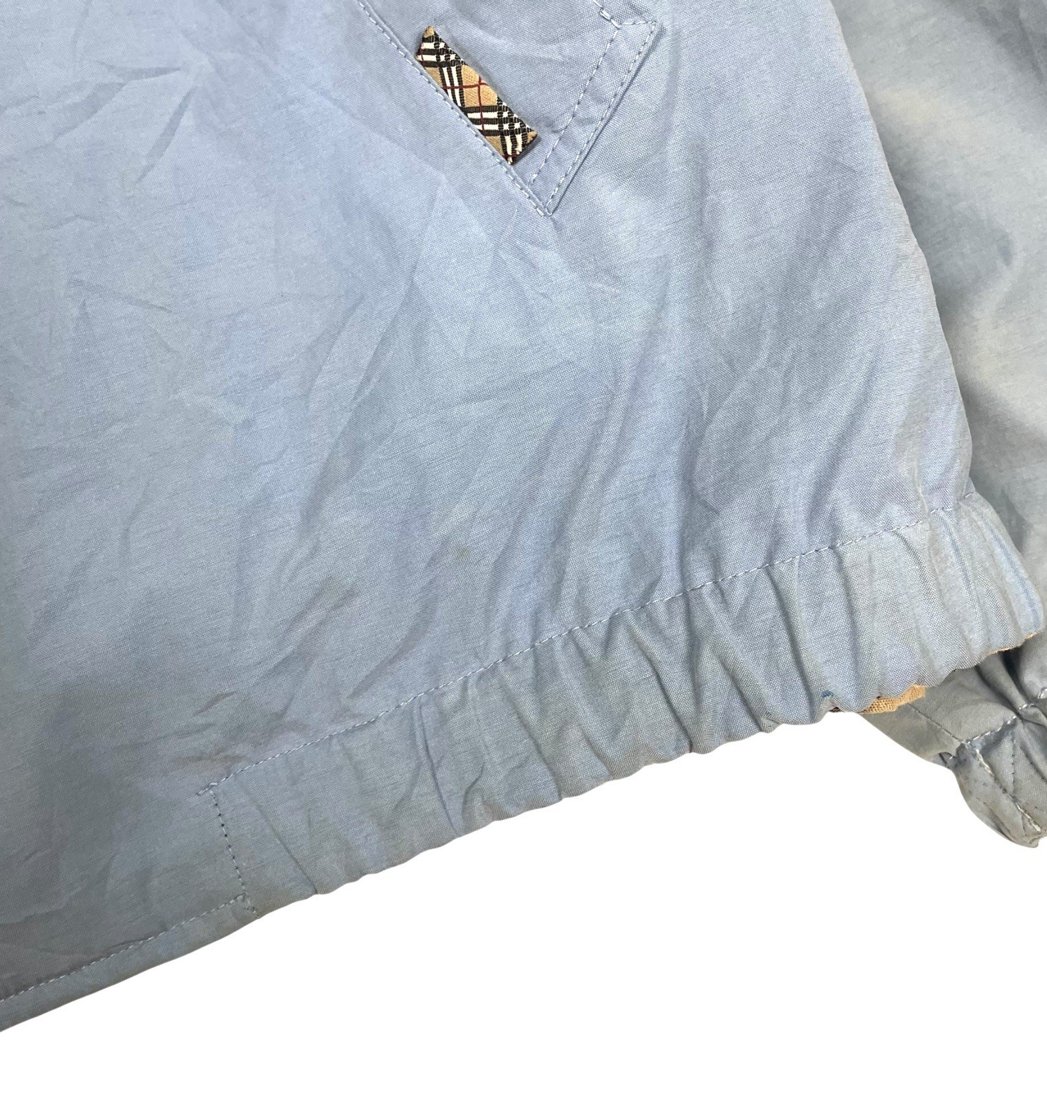 Burberry Nova Check Jacket Vintage Reversible Harrington Coat Beige Blue 50 L image 5