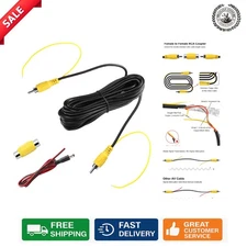 19.69FT Double-Shielded RCA Video Extension Cable with Coupler for Backup Camera