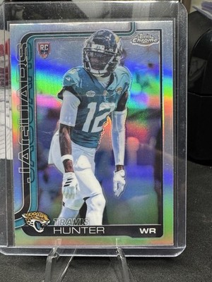 2025 Topps Chrome Football TRAVIS HUNTER RC #332 REFRACTOR Jaguars Rookie NFL