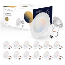 12 Pack 5/6 Inch LED Can Lights Retrofit Recessed Lighting, 5CCT 6 Inch Recessed