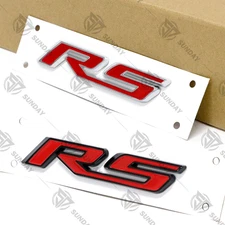 For RS Rear Trunk Lid Nameplate 3D Fender Marker Letter Adhesive Emblem Badge