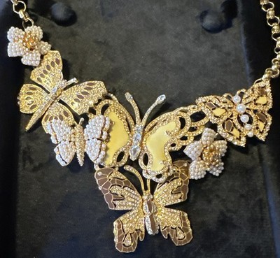 Joan Rivers LIMITED EDITION SEED PEARL BUTTERFLIES NECKLACE 