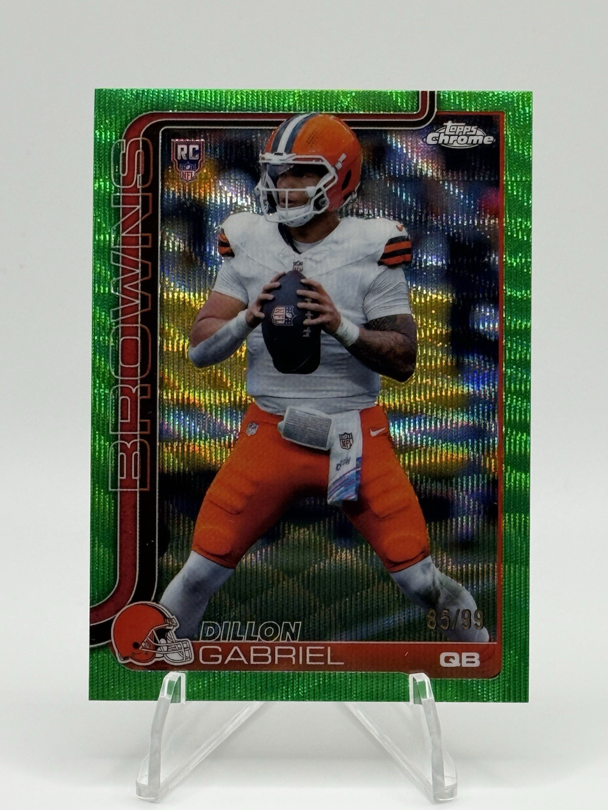 2025 Topps Chrome Dillon Gabriel Green Wave Refractor /99 Rookie SP (RC) #317