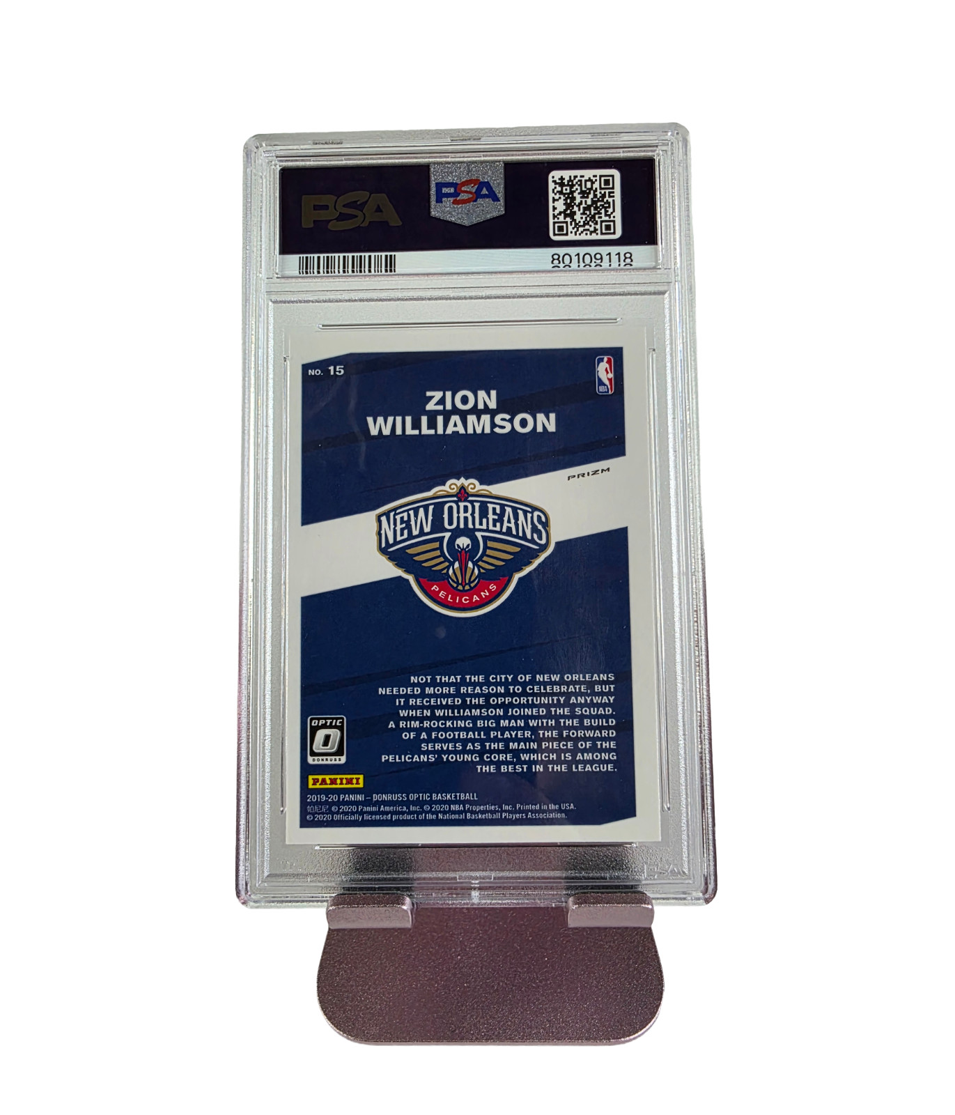 2019 Panini Donruss Optic Zion Williamson My House! Holo #15 PSA 10 Gem Mint view 2