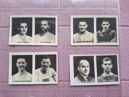 COMPLETE SET -COMIC LIFE - SPORTING CHAMPIONS INCLUDING JACK DEMPSEY, 4 CARDS GD