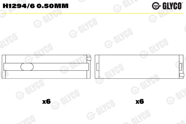 Glyco H1294/6 0.50Mm Kurbelwellenlager FüR VW-image