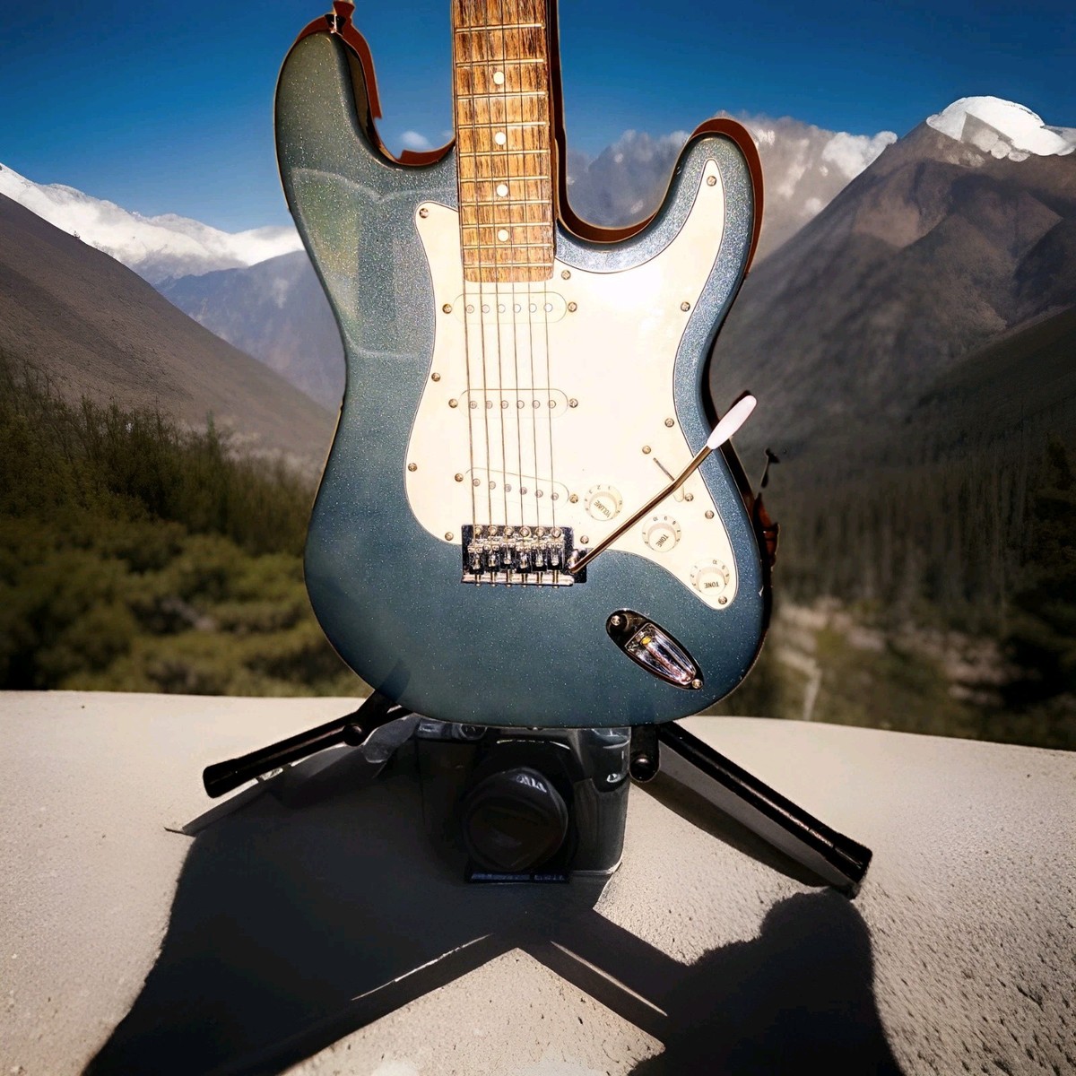 Crescent Electric 6-String Guitar, Light Blue | eBay