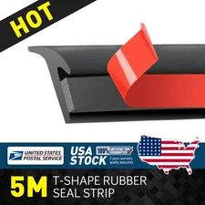 5M T-Shape Rubber Seal Car Door Edge Guard Molding Trim Protectors Seal Strip